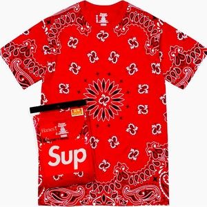 Supreme Hanes Bandana Tagless Tees (2 Pack) Red